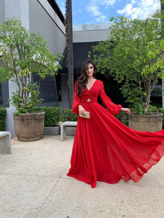 Red Simple Dress Prom Dress, Evening Dress,Feminine Party Dress fg3989