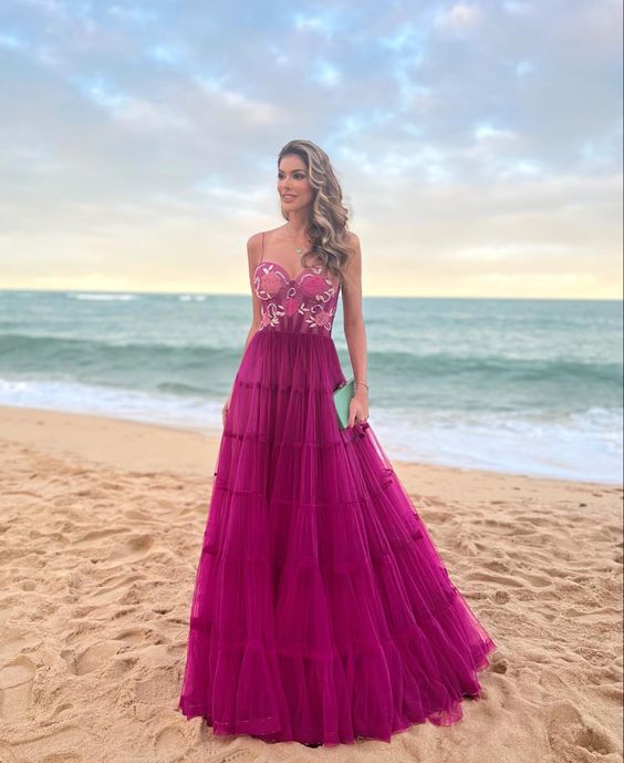 A Line Spaghetti Straps Formal Evening Dress,Prom Party Long Gown fg4029