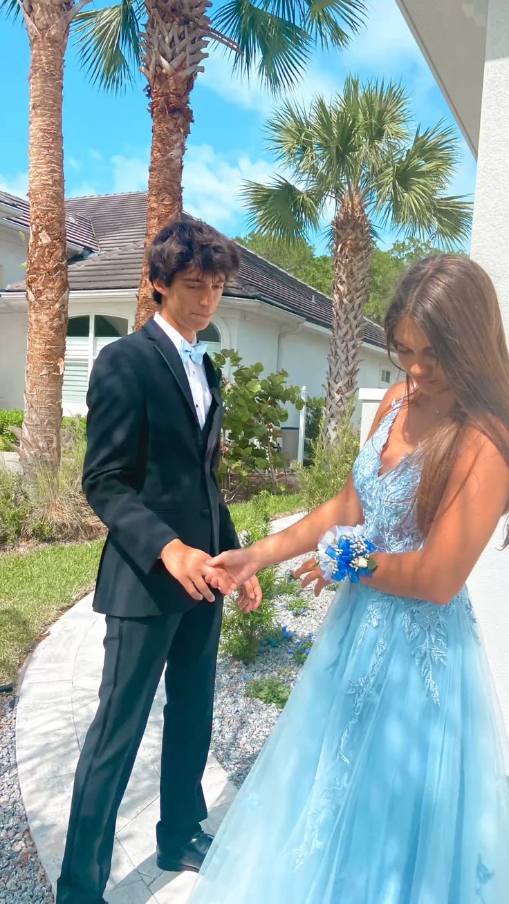 Blue Lace A-Line Prom Gown fg4219