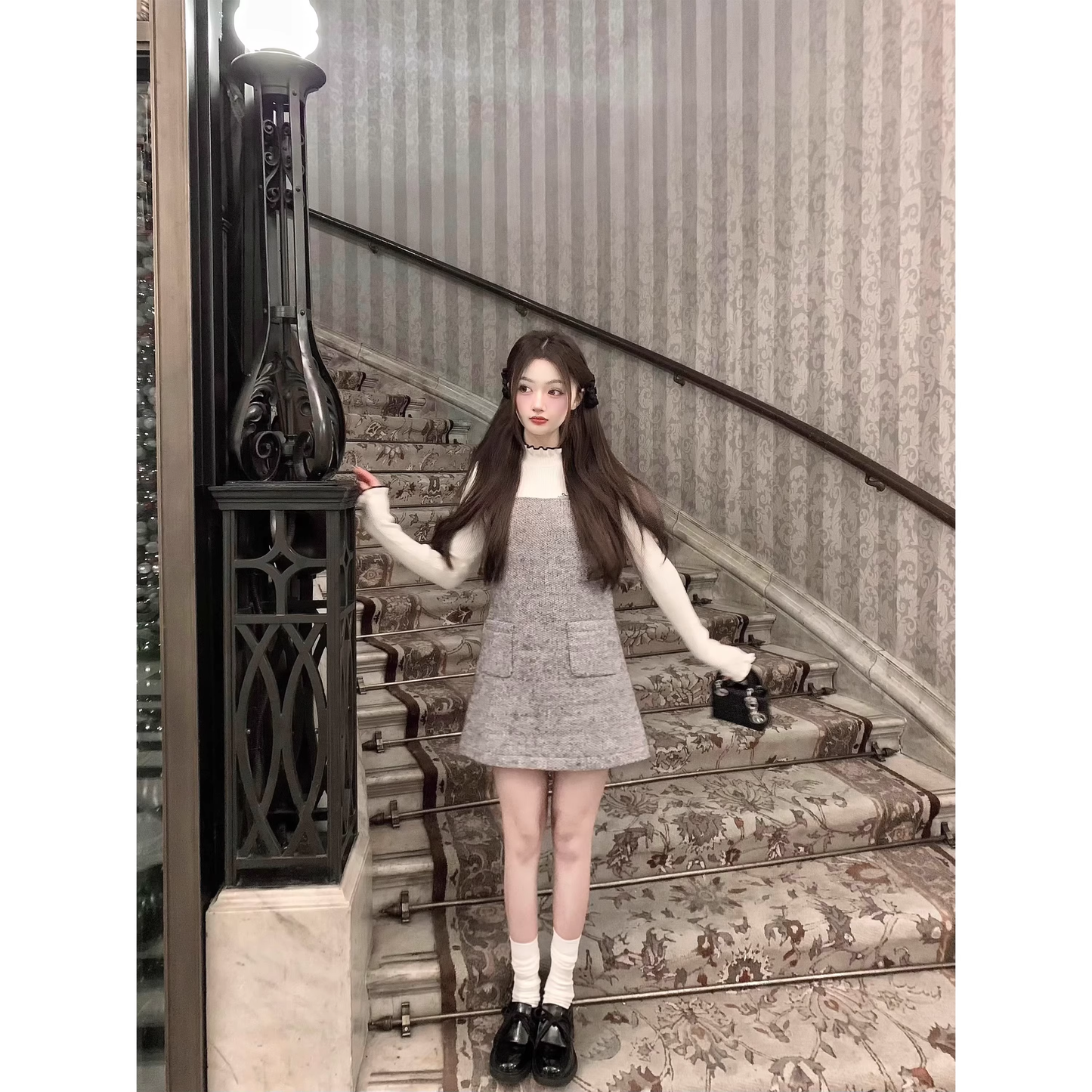 Sleeveless wool vest dress A115