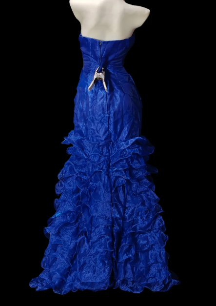 Sweetheart Strapless Ruffled Organza Mermaid Prom Dress fg8874