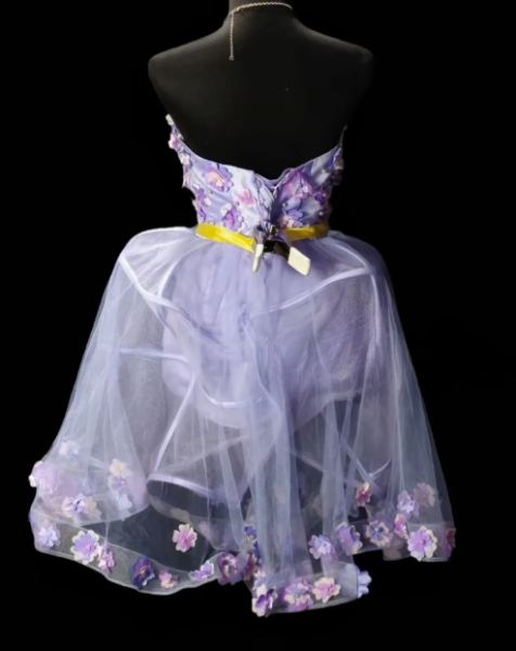 Strapless 3D Floral Tulle Short Party Dress fg8899