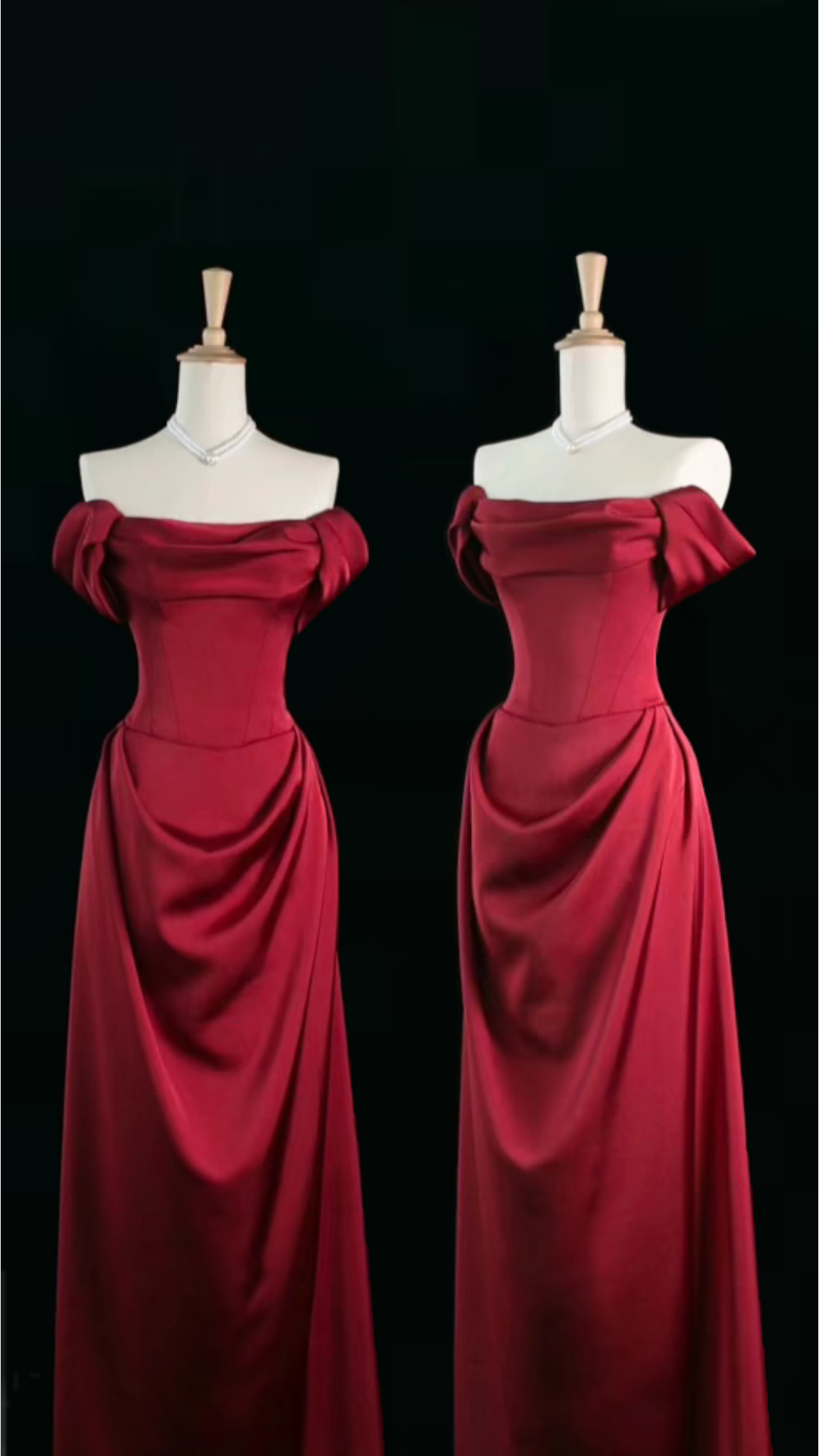 Red Satin Long A Line Prom Dress Red Evening Dress fg5558