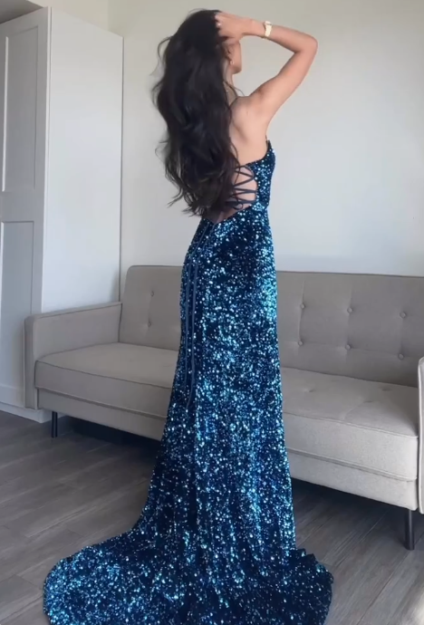 Elegant Sequin Long Prom Dress Formal Party Dress fg5217