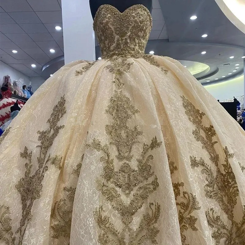 Quinceanera Dresses Sequined Lace Appliques Off Shoulder Lace-up Corset Princess prom vestidos de 15 anos fg5567