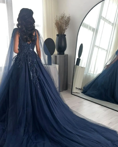 A-line Embroidery Sequins Beaded Cocktail Ball-gown Evenning Dress Formal Occasion Party for Women fg4412