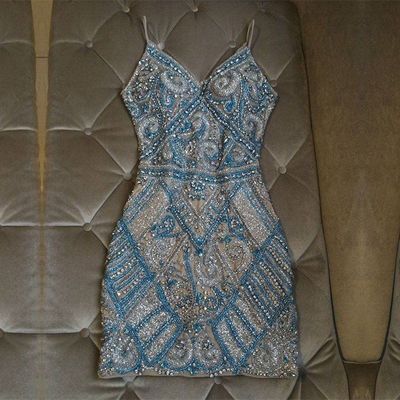 Shinning Crystal Beaded Sheath Short Homecoming Dress fg28