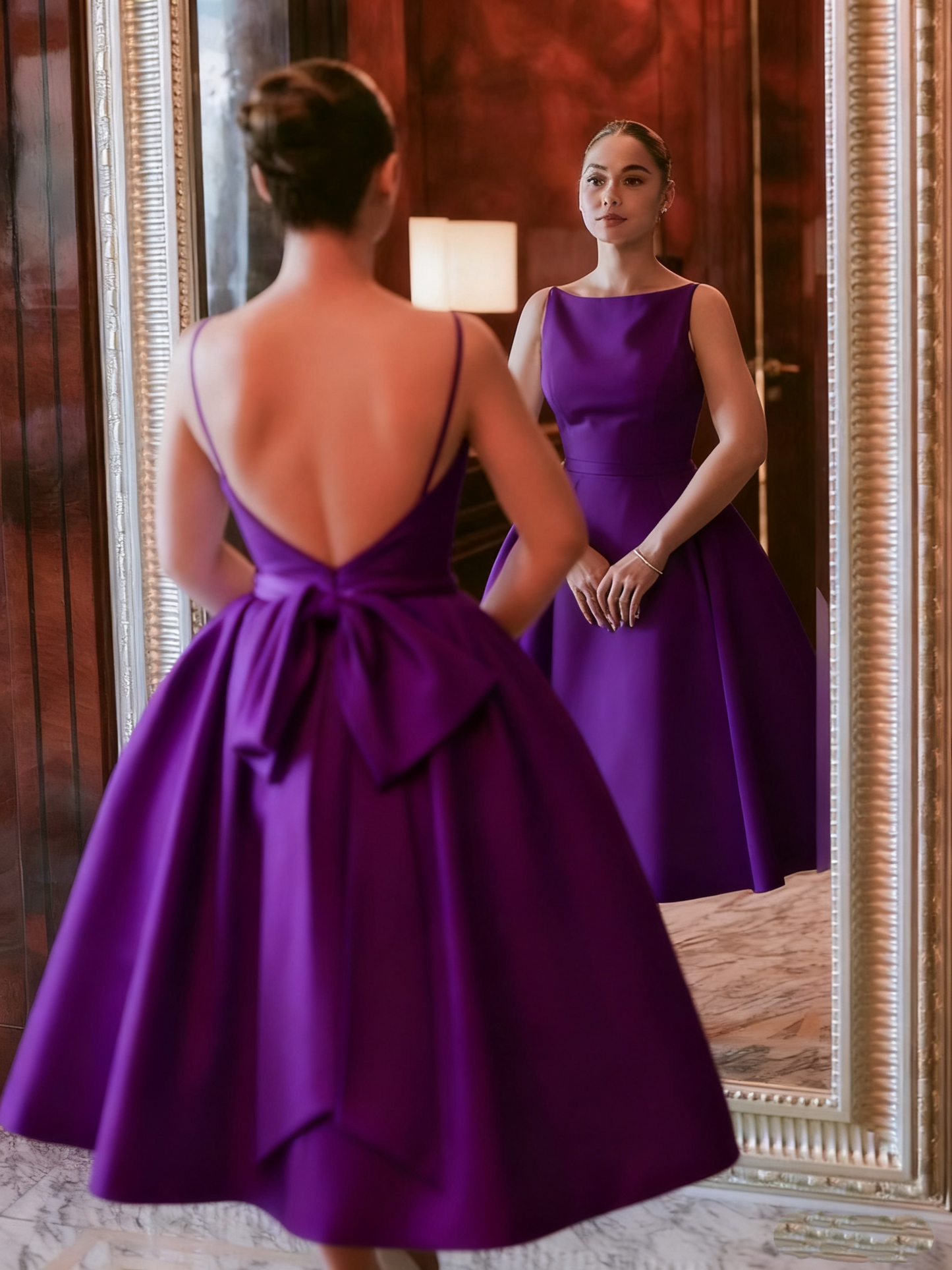 Schlichtes weißes rückenfreies Brautkleid Abendkleid fg7036