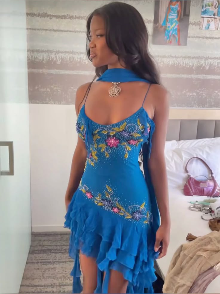 Blue Spaghetti Straps Short Prom Dress Blue Sexy Evening Dress fg7276