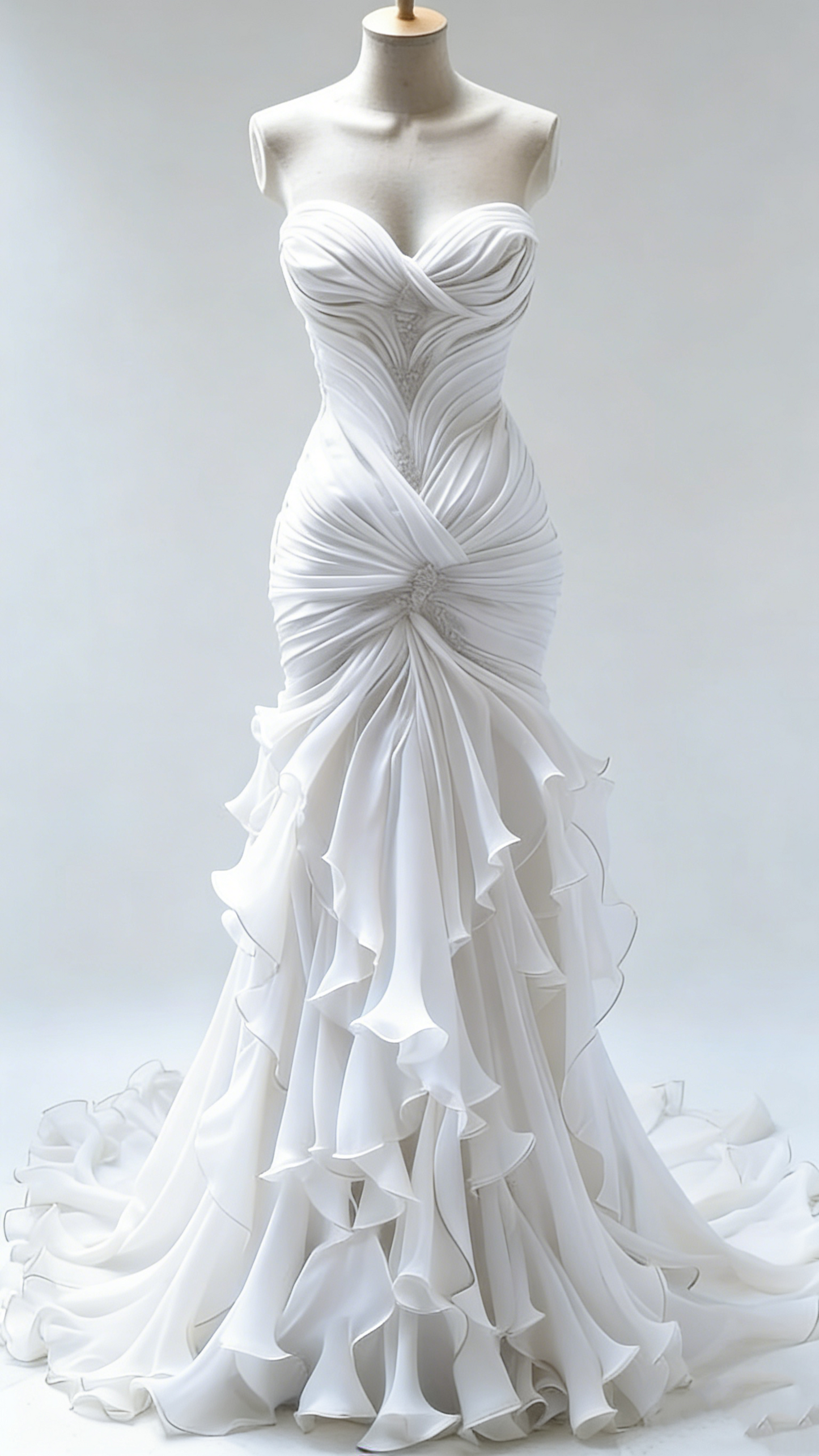 Stunning Mermaid Long Ivory Wedding Dresses fg7300