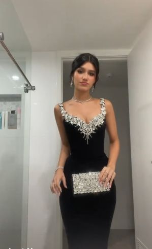 Black Mermaid Sexy Long Formal Dress Evening Party Dresses fg7763