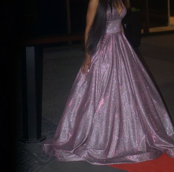 A-Line V-Neck Sparkle Long Prom Dress Formal Evening Dresses fg3276
