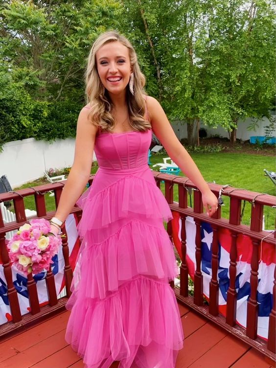Pink prom dress Evening Gown Long Prom Dresses fg3178