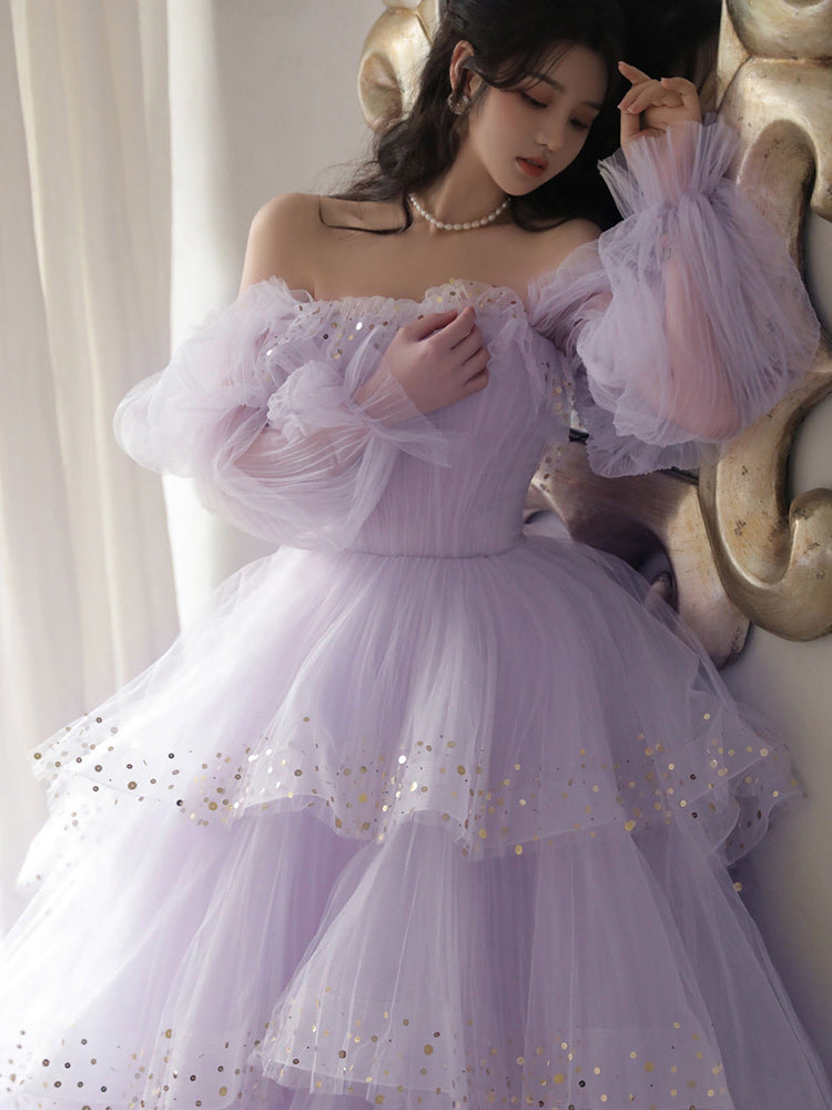Women's tulle long ball gown prom dresses fg2760