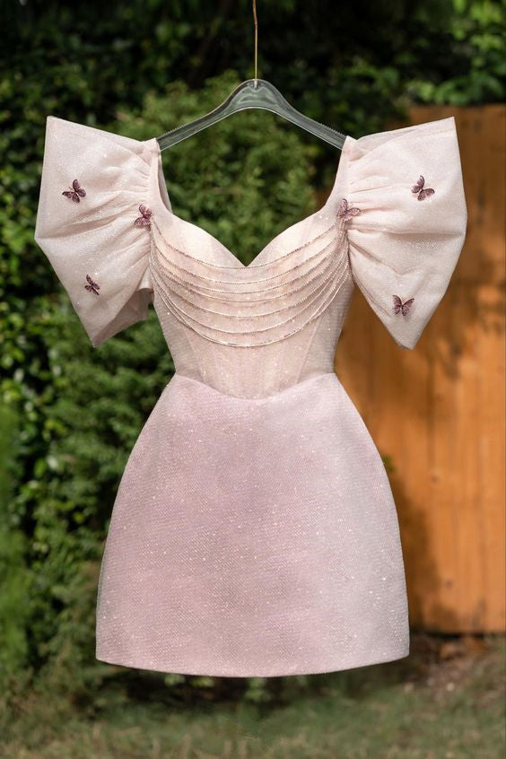 Pink Short Party Dress Homecoming Dress fg2306