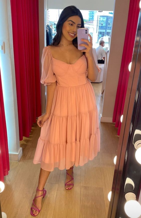 Pink Evening Dress Party Gowns fg1894