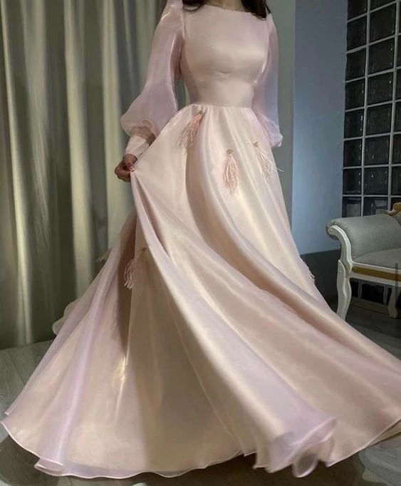 Robes de bal à manches longues, robes de soirée formelles fg2600