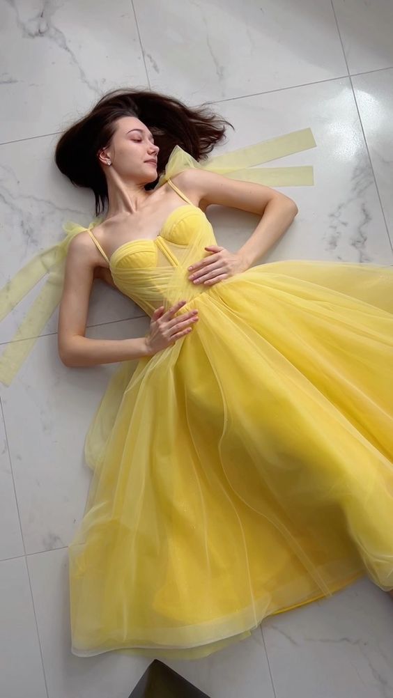 Fashion new prom dress yellow party dress evening dress fg2047