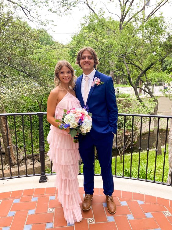 a-line pink long prom dress , unique prom dress fg2142
