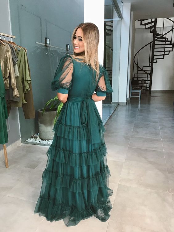 Robe de soirée longue verte fg2607