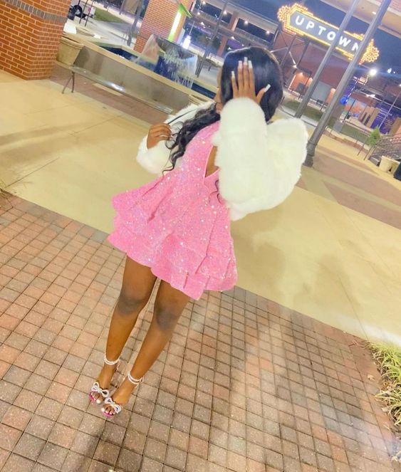 sexy short pink homecoming dress fg1109