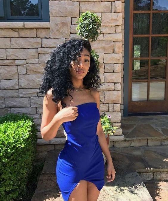 Royal blue short homecoming dress fg1367