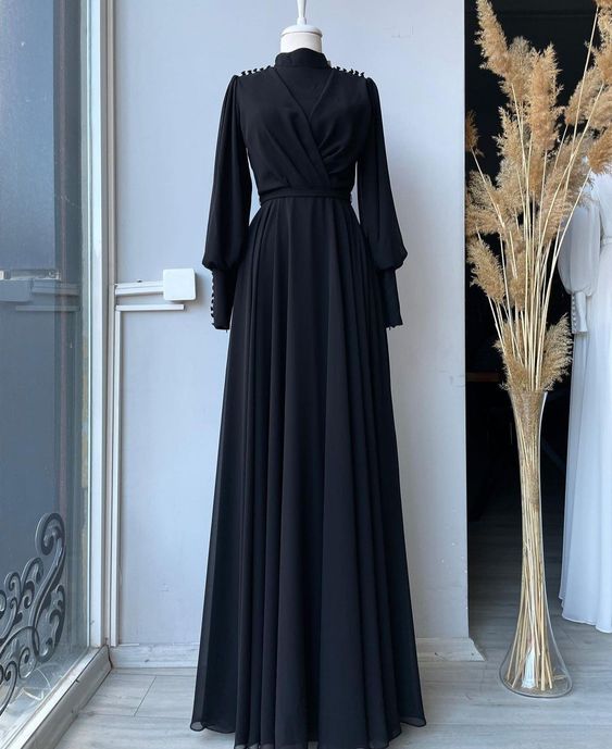 Black Prom Dress, Custom Made Evening Dress fg1718