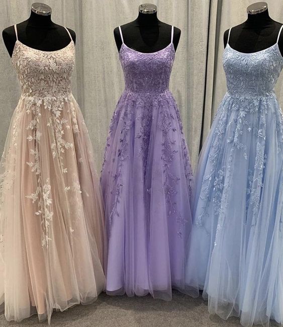 CUTE LACE LONG A LINE PROM DRESS EVENING DRESS fg1086