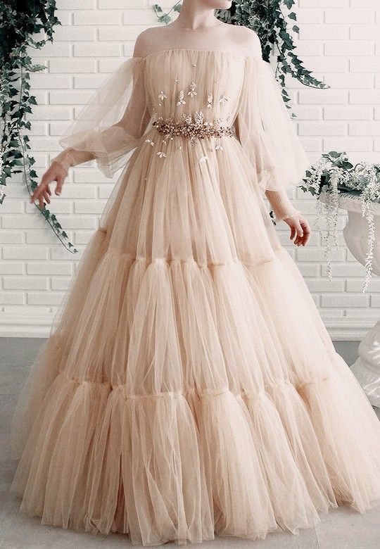 Champagne Evening Dress Long Prom Dress Party Dress fg2336