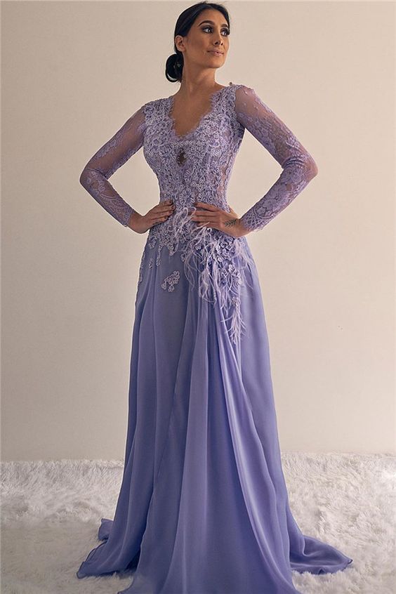 Superbe robe de bal à manches longues avec appliqués fg2363