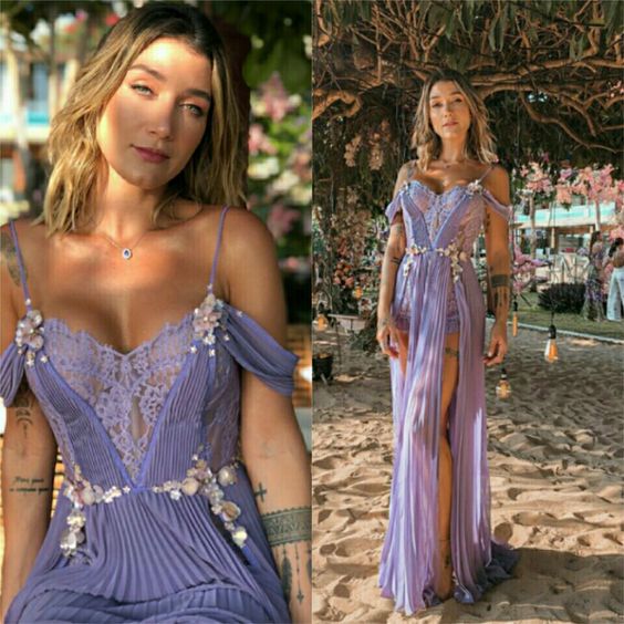 Purple Prom Dress Women Sexy Dresses Elegant Party Dress fg1991