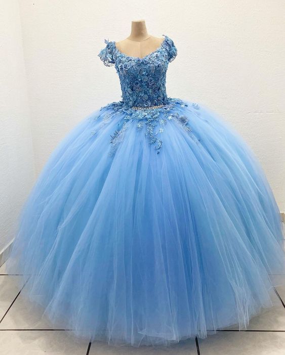 Blue Ball Gown Prom Dresses Long Evening Dresses fg2193