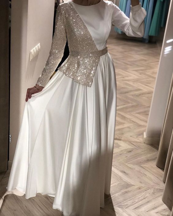 White Prom Dress Long Evening Dresses Women Party Gowns fg1495