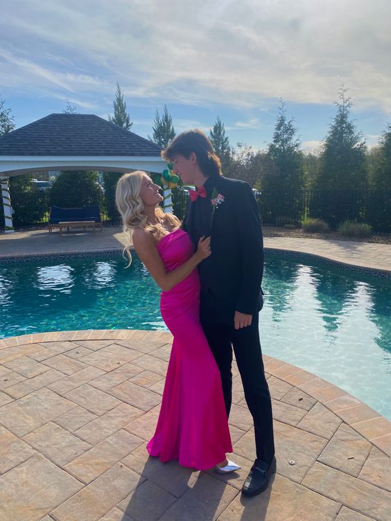 Hot Pink Long Prom Gown,Sexy Evening Gown Formal Dresses fg2172