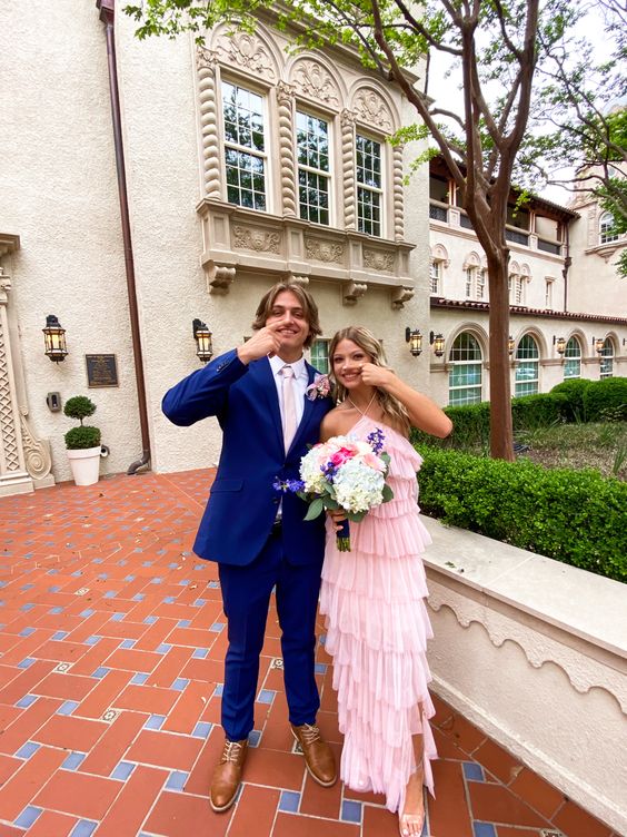a-line pink long prom dress , unique prom dress fg2142