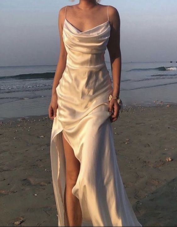 simple sleeveless white evening dresses Prom Dresses fg1269