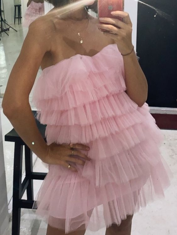 Pink Short Party Dress Homecoming Dresses fg2449