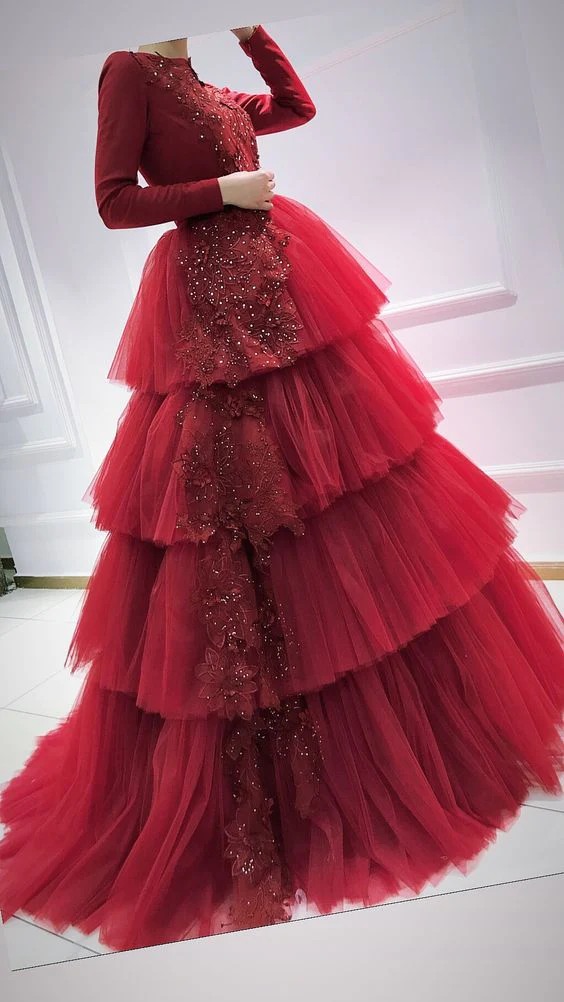 Unique long sleeves prom dress, evening dress fg1892