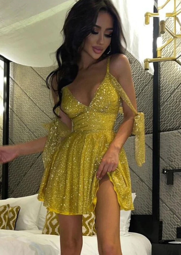SEXY V NECK STRAPLESS HOMECOMING DRESS fg1131