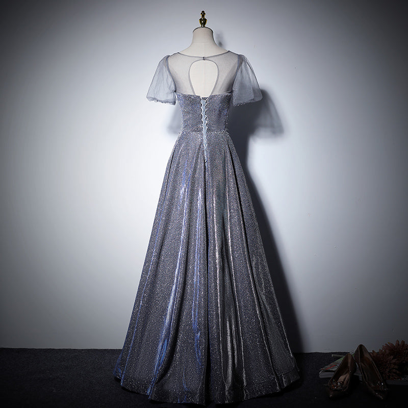 Silver evening dress new long sequins dress bridesmaid dress prom dress fg144