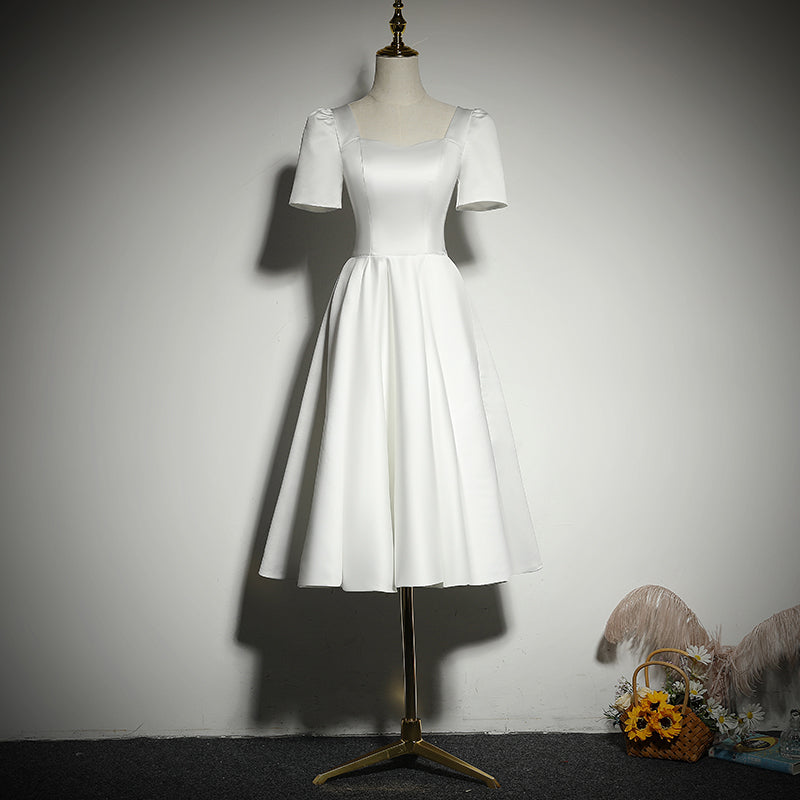 A-line White evening dress new short prom dress,homecoming dress fg191