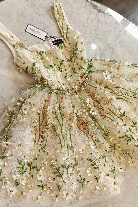 Gorgeous Flowers Appliques Short Homecoming Dresses Cocktail Dresses fg242