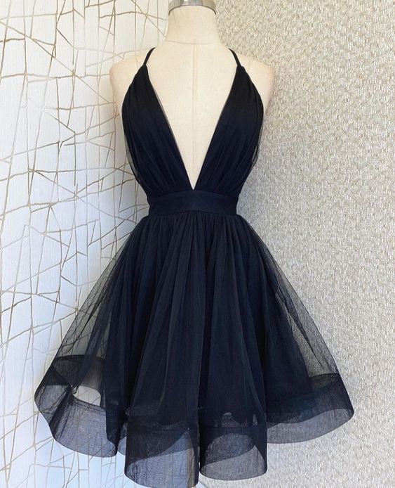 Black Short Prom Dress Homecoming Dresses fg878