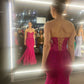 Hot Pink Mermaid Long Prom Gown Evening Dress    fg7395