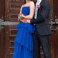 Princess Royal Blue Tiered Tulle Prom Dress  Formal Dress      fg3403