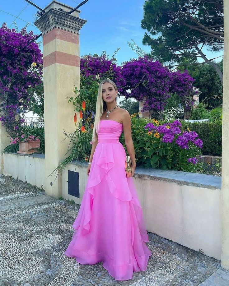 simple pink prom dress,modest evening dresses      fg1002