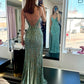 Green Sequin Mermaid Prom Dresses Long Evening Party Dress    fg7364