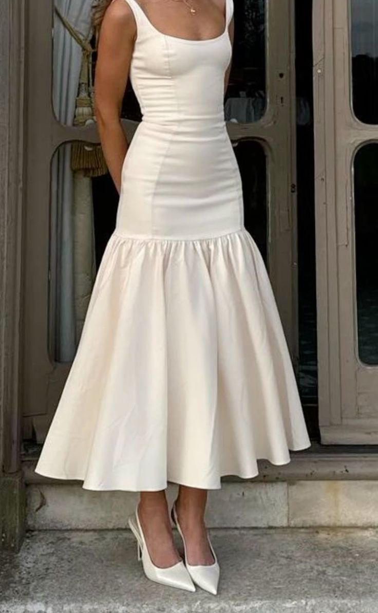 Robe longue élégante à col carré et sans manches pour femme, tenue de soirée fg7378