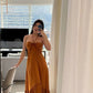 Robe de soirée longue à col licou et coupe trapèze pour femme, modèle tendance, fg7324