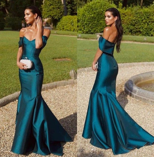 Off Shoulder Mermaid Long Prom Dress, Elegant Evening Party Dress     fg7331